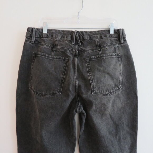 GOOD AMERICAN Good 90's Icon High Waisted Loose Ripped Jeans Black267 - Size 32 - Picture 11 of 14